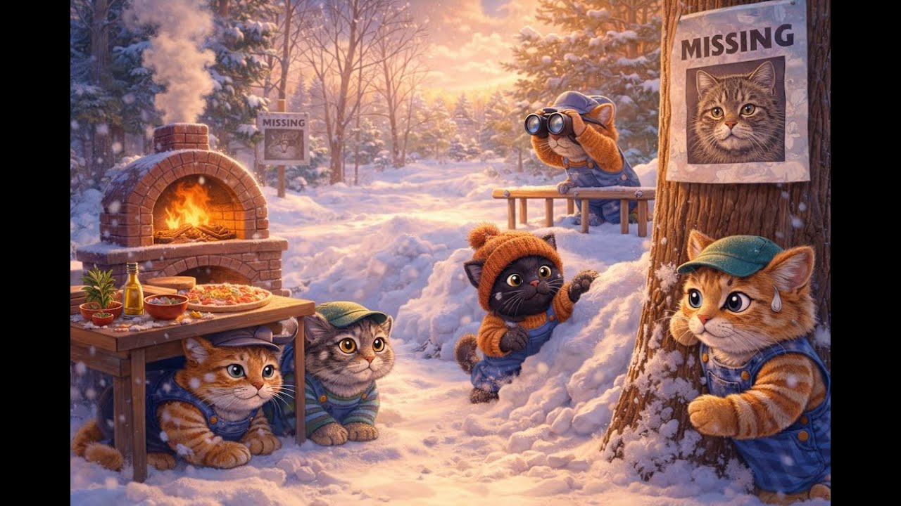 LIVE CAT CAM: Snowy Backyard Watch | Pizza Oven Warming Up & Paw Crew Looking for Mama