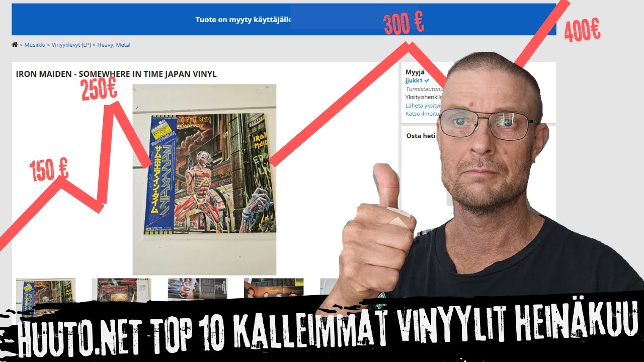 TOP 10 Kalleimmat myydyt LP-levyt Huuto.net Hein&auml;kuu 2025
