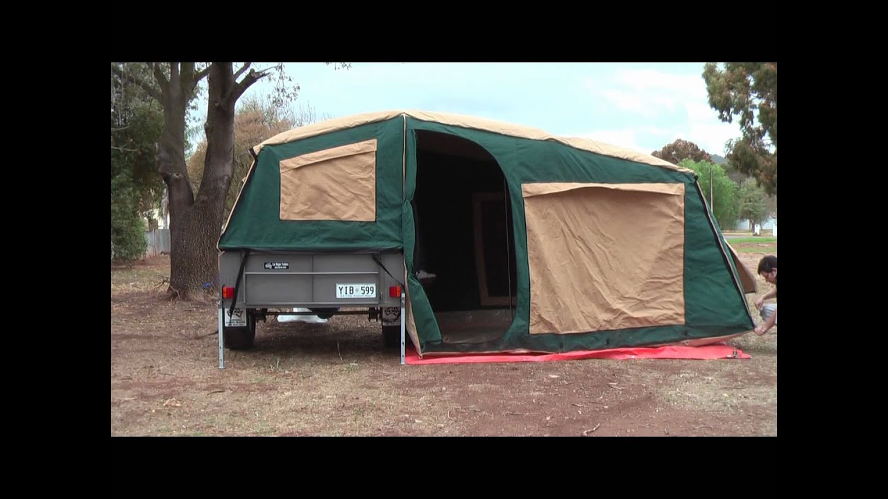 Camper Trailer Tent Setup
