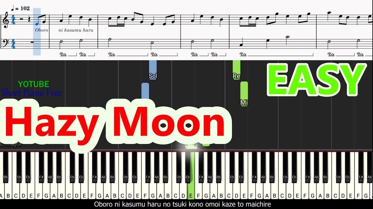 HAZY MOON (Ánh Trăng Huyền Ảo) | Piano Easy | Sheet Free