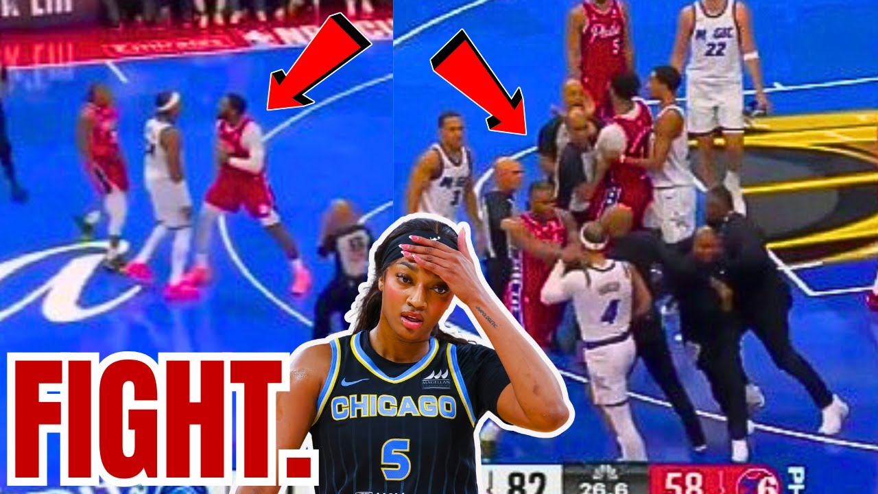 Angel Reese's Boyfriend Wendell Carter Jr gets SQUARED UP by Andre Drummond is MELEE in 76ers LOSS!