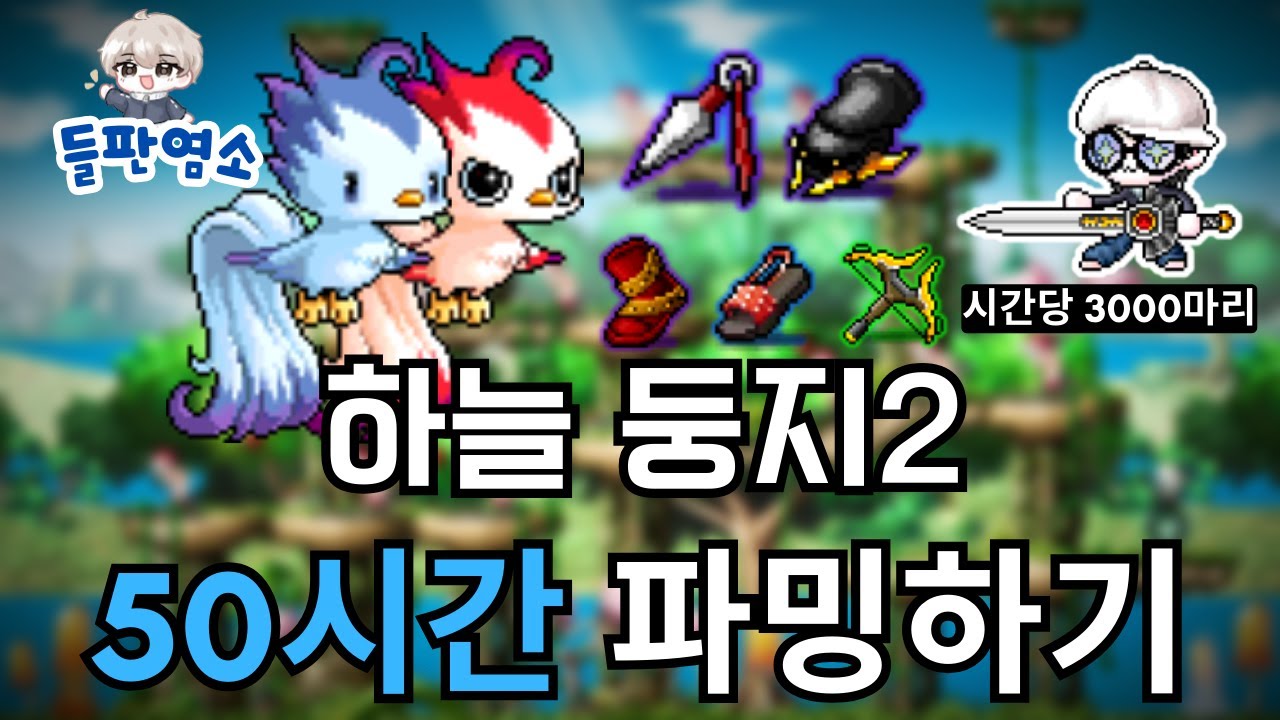 [메이플랜드] 하늘 둥지2 50시간 파밍 결과