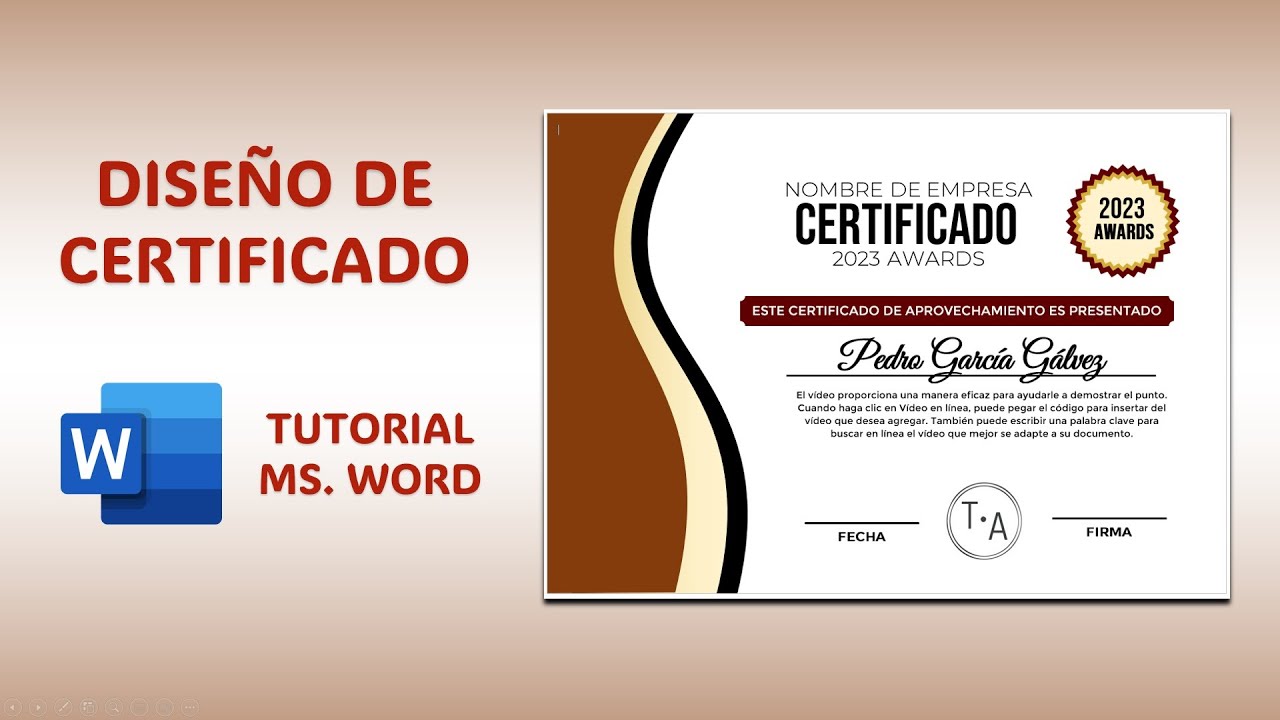🔴 DISEÑO DE CERTIFICADO CON MS WORD