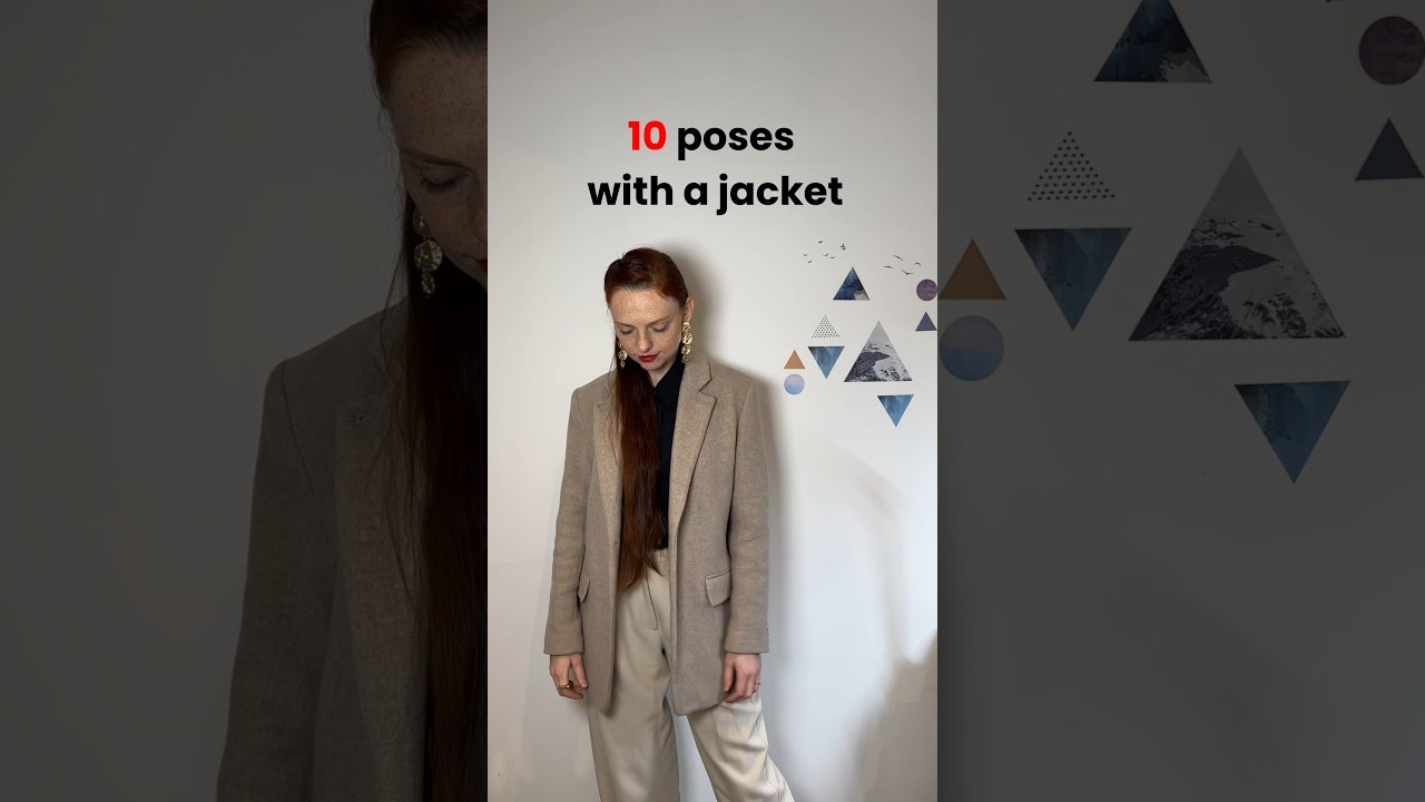 10 poses with a jacket! #modeltips#posetips#posing#photoposing#posemaker#posingtips#model#ginger