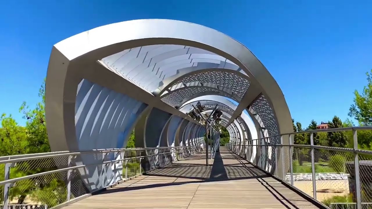 The Arganzuela Footbridge | Interlocking Metal Spirals Designed By Dominique Perrault Architecture