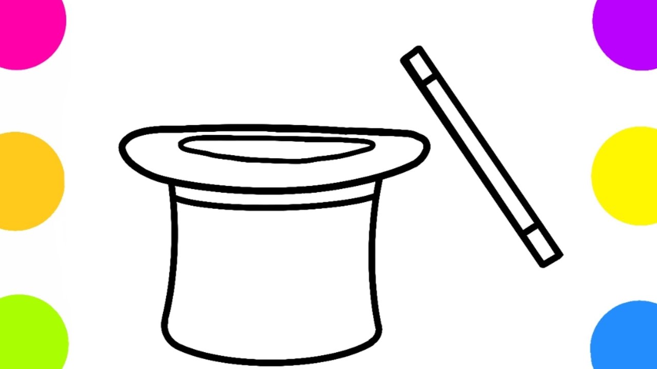 Como desenhar uma cartola de mágico fácil 🎩 Desenhos para crianças -