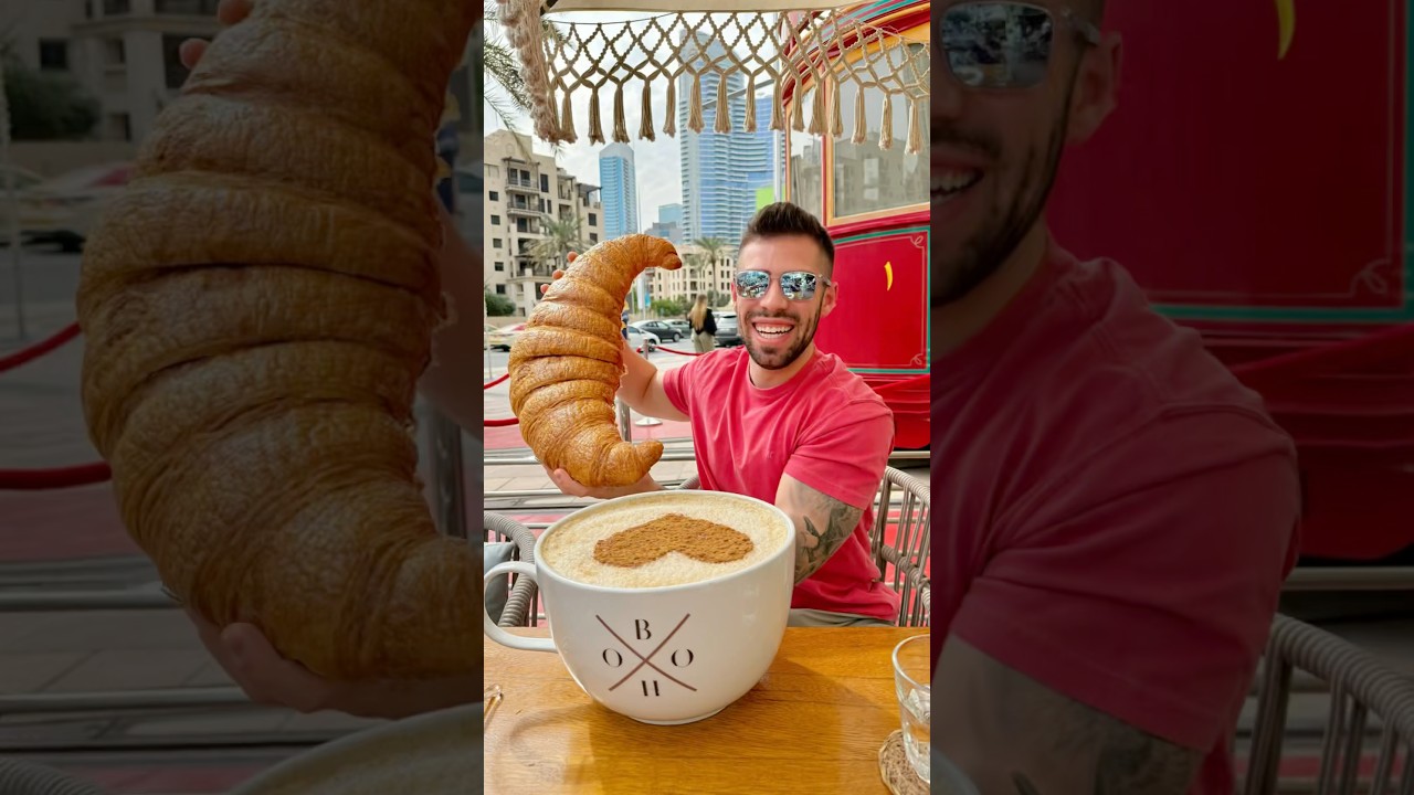 GIANT coffee and croissant. Breakfast of champions! #dubai
