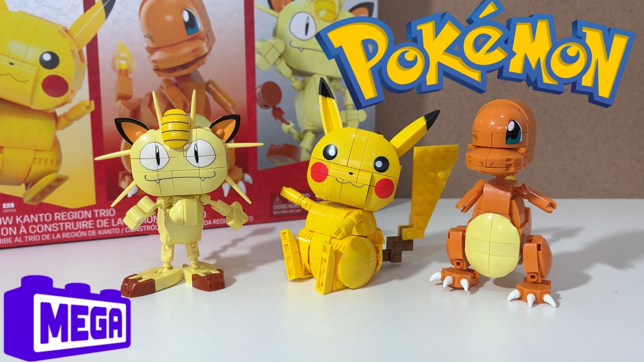 Set Mega Pokémon Región Kanto Pikachu, Charmander y Meowth
