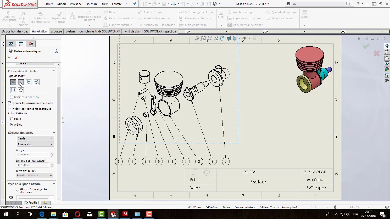 SolidWorks Tutorial : Tuto 7.3 Assemblage mise en plan vue éclattée