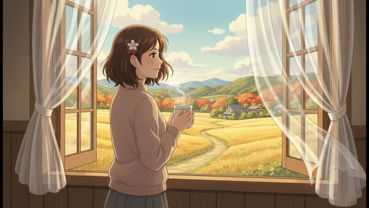 Walking Through Autumn Fields with Warm Tea in My Hands | Slow Living & Old Hometown Memories