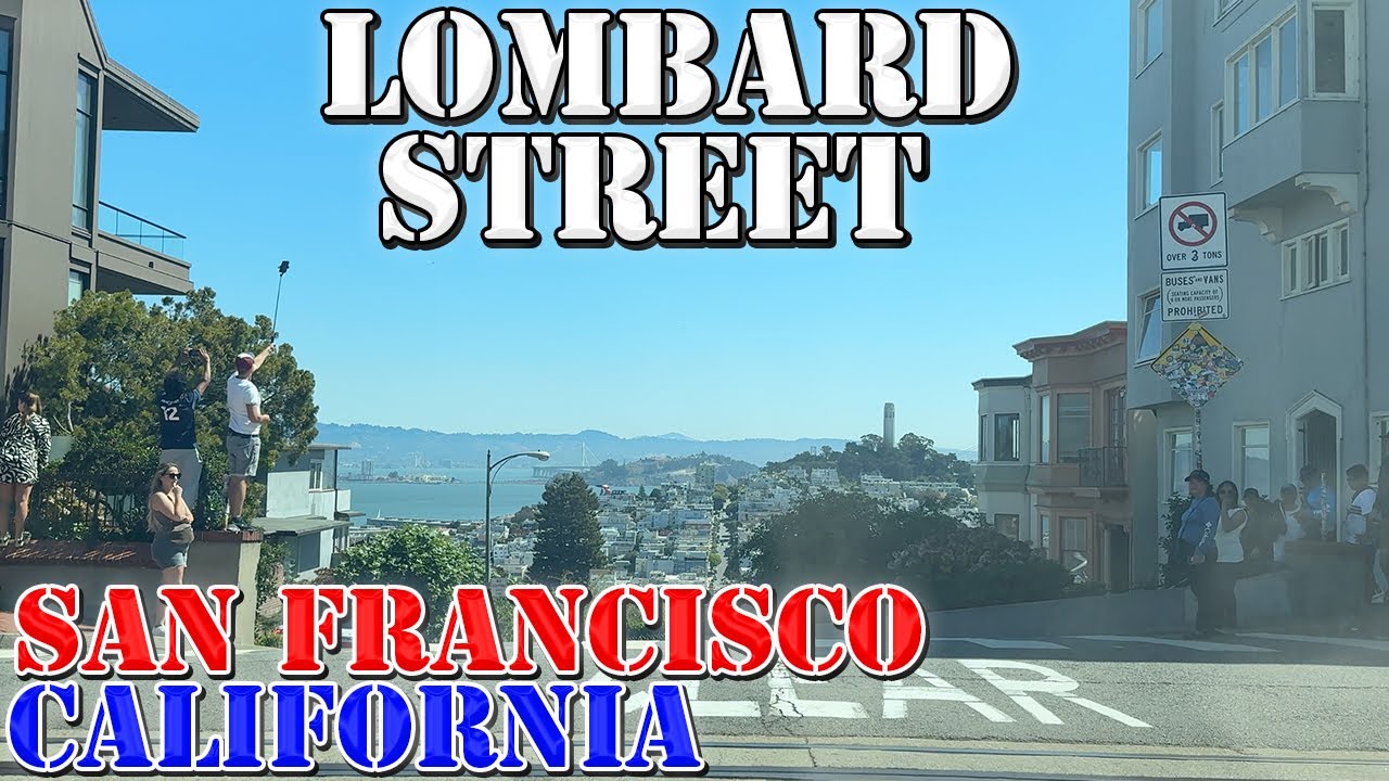 Lombard Street - MOST CROOKED Street in the WORLD - San Francisco - California - 4K Street Drive