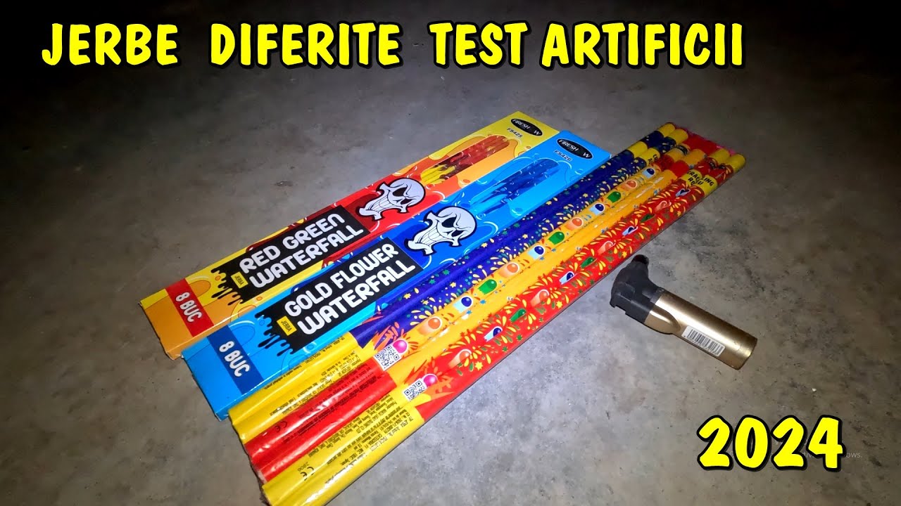 🧨🎆Artificii NOI tip JERBA teste cu Gold Flower Waterfall + Cracking Baghete 2024 Fireworks Vuurwerk