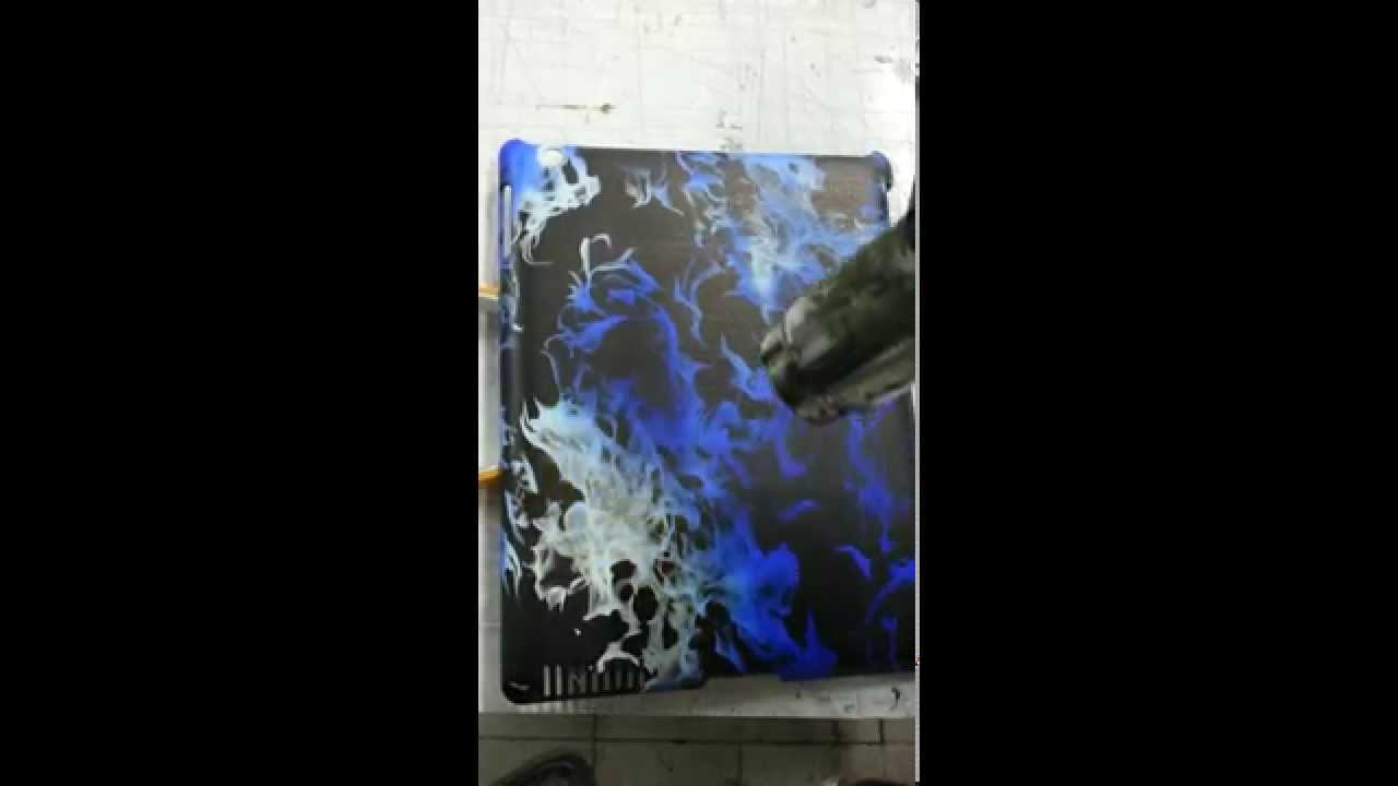 Hydro azur printing flame bleu & white