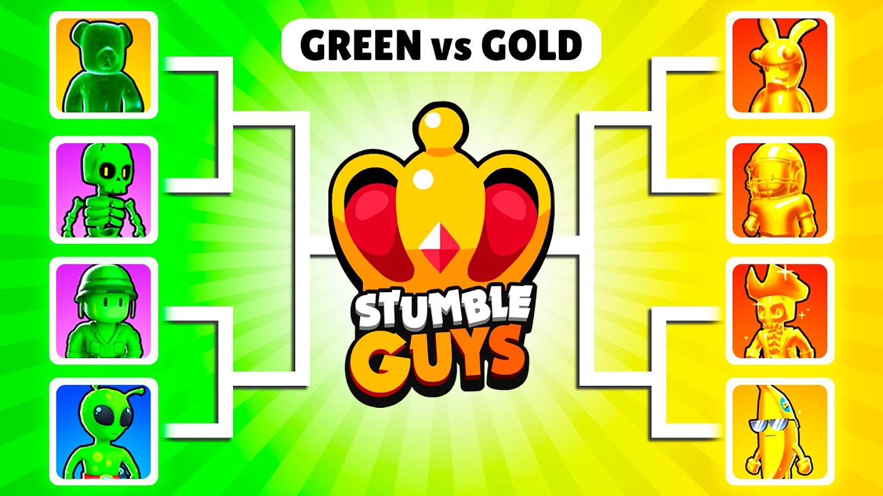 WHO IS THE BEST GREEN or GOLD SKIN? 🔥 Stumble Guys Tournament 0.47