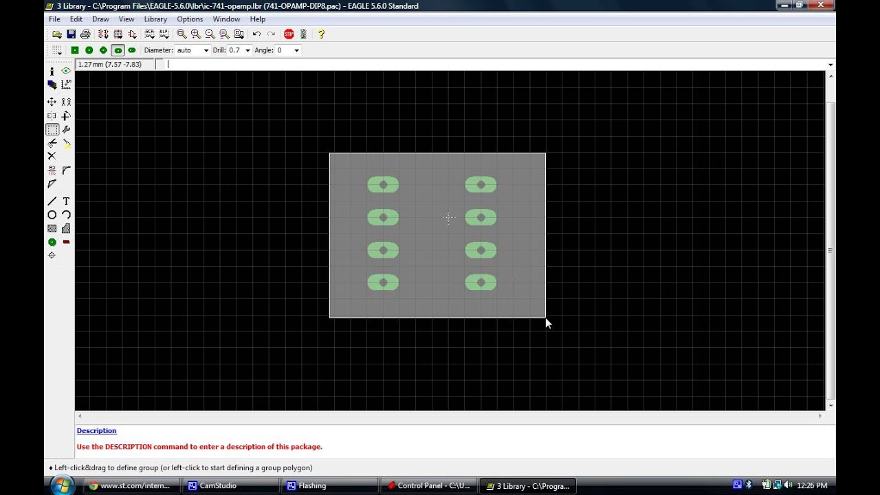 Cadsoft EagleCAD Tutorial - Creating a Part Library - Lesson 3