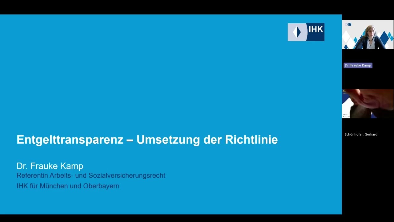 Digitaler Dienstag &ndash; &bdquo;Entgelttransparenz &ndash; Umsetzung der EU-Richtlinie&ldquo;