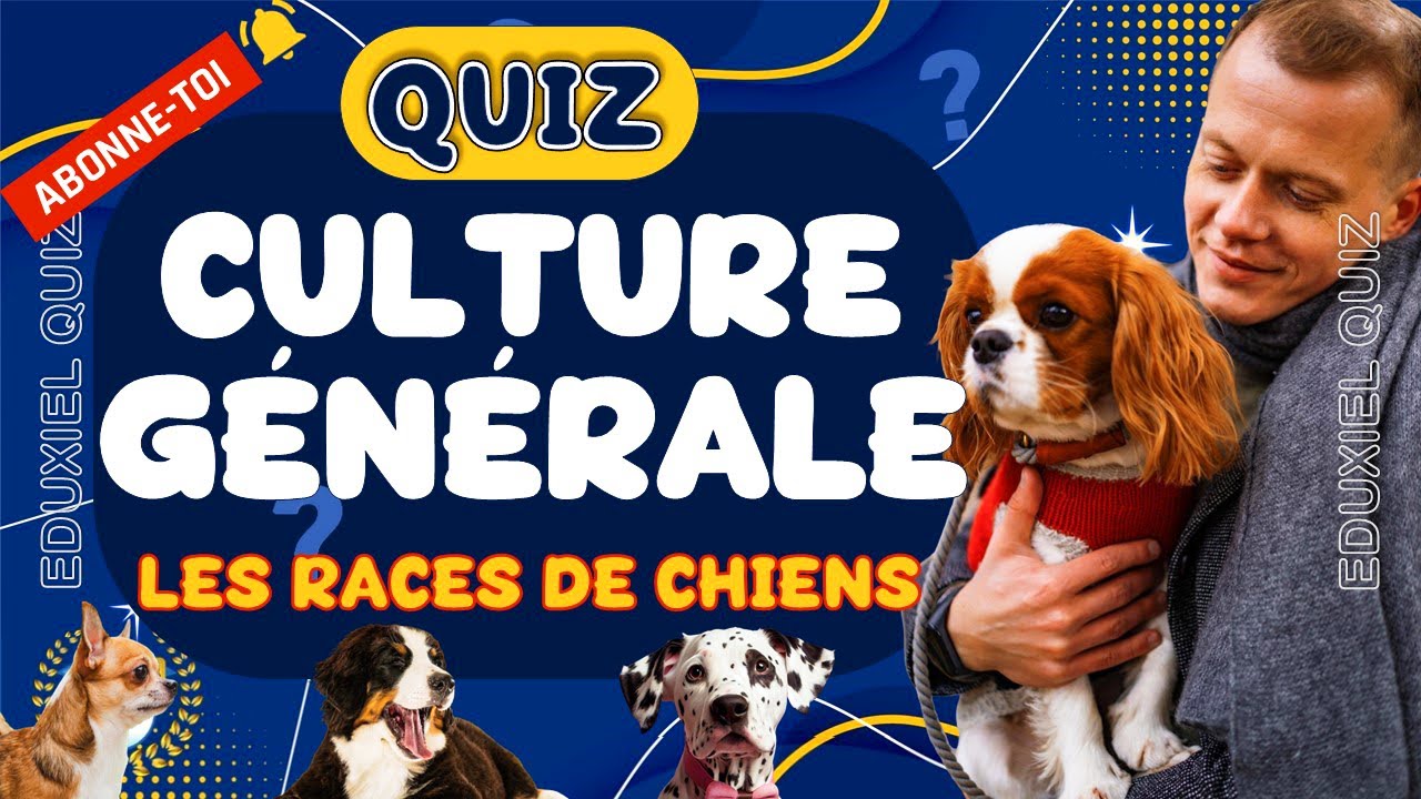 🧠 QUIZ CULTURE GÉNÉRALE | LES RACES DE CHIENS | 40 Questions
