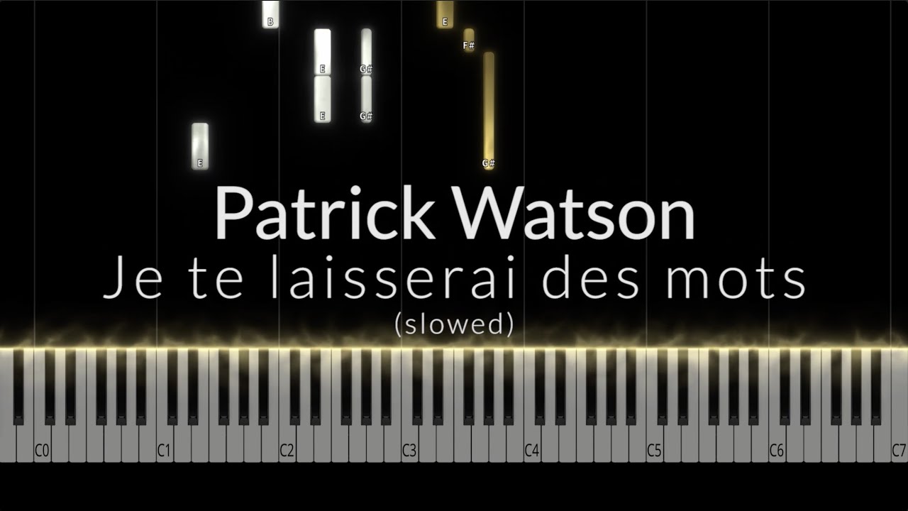 Patrick Watson - Je te laisserai des mots (slowed) Piano Tutorial
