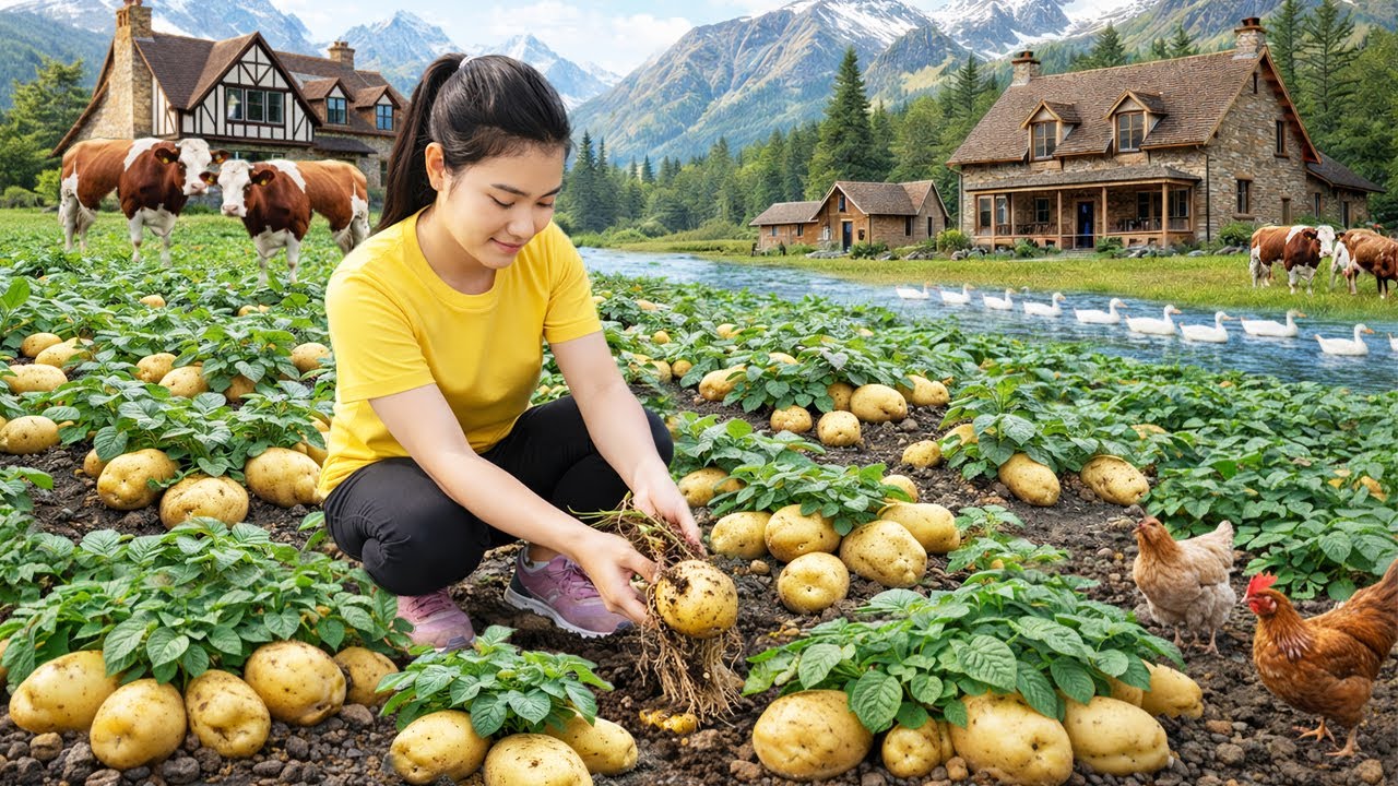 299 Days Harvesting 1000+ Giant Potatoes Go to Market Sell | Thuy Countryside