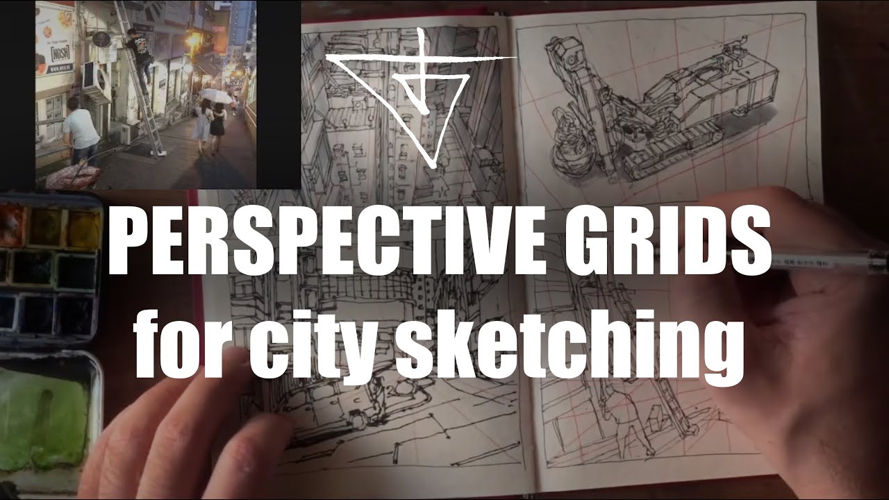 How to use perspective grids for city sketching.