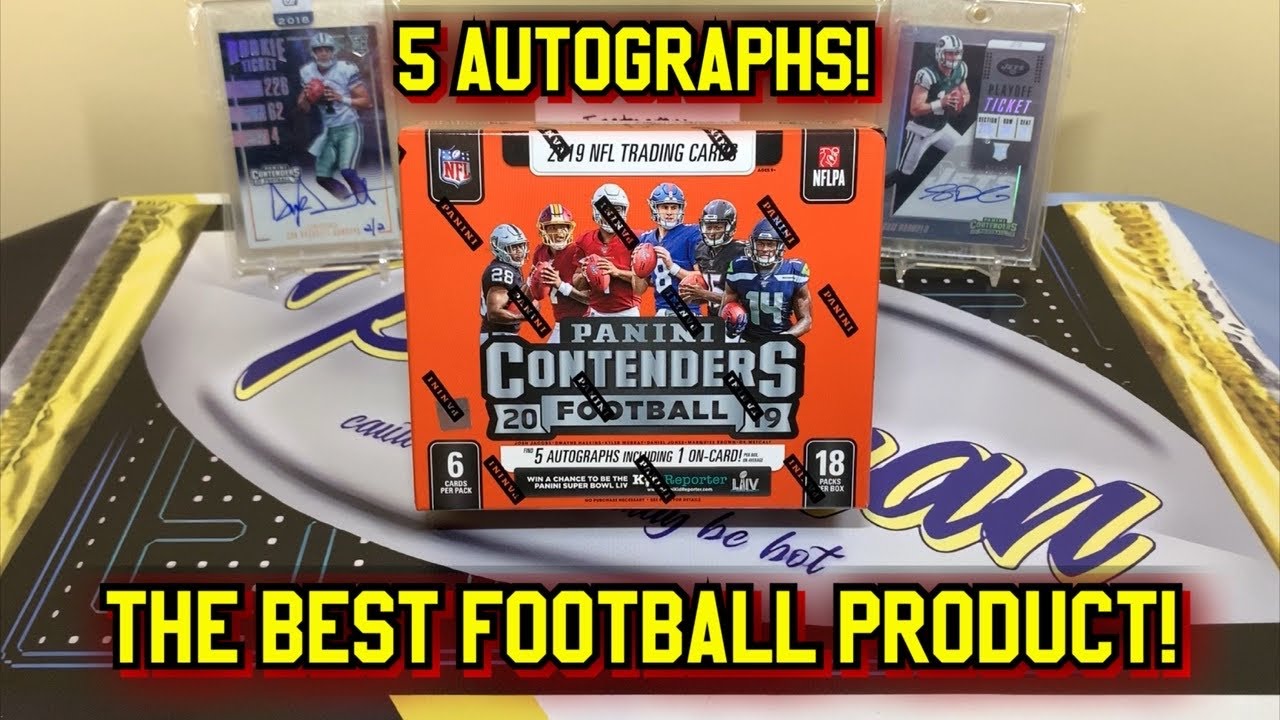 *5 Autographs!* 2019 Panini Contenders Football Hobby Box Break - The Best Football Product!