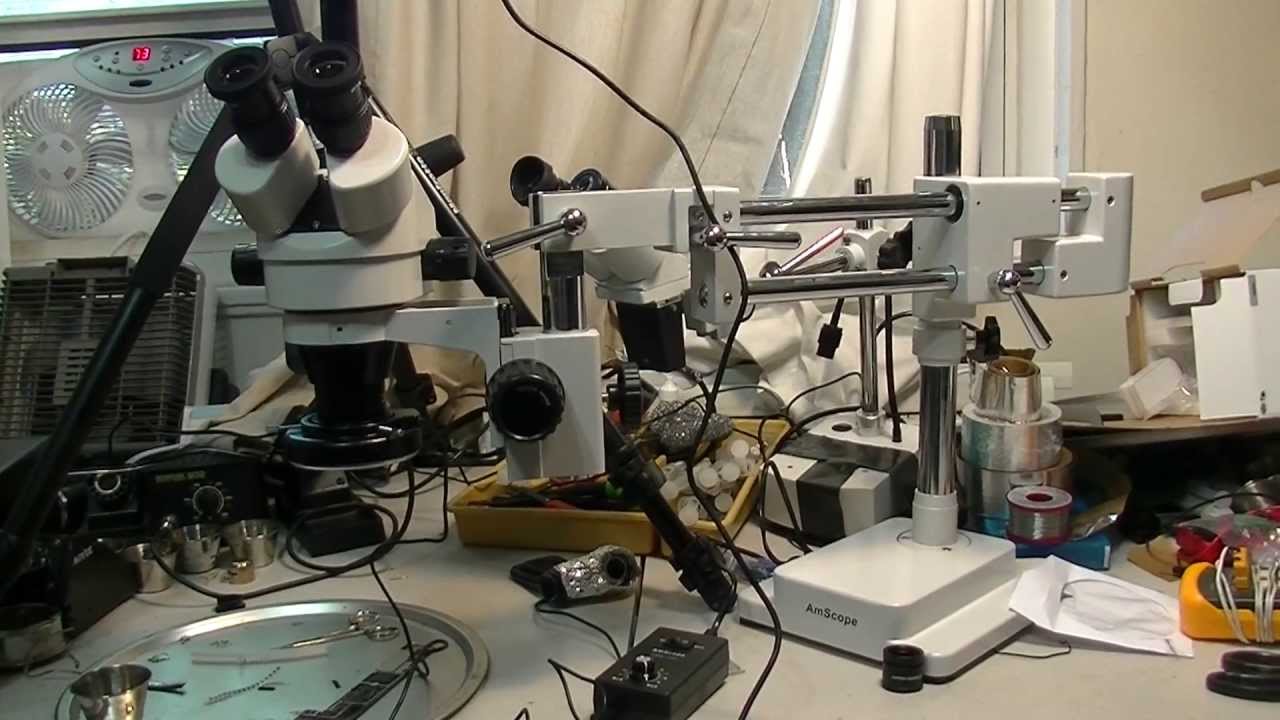 Soldering Microscope Stereo on Boom Stand review solder, micro surgery, AmScope Microscope