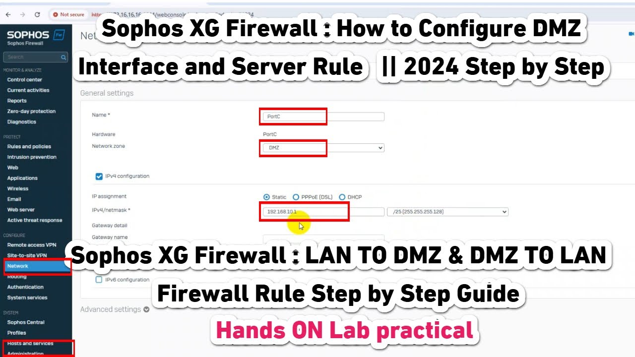 Setting Up Sophos XG Firewall: Creating DMZ Interface & Rules For Internal Servers | 2024 English