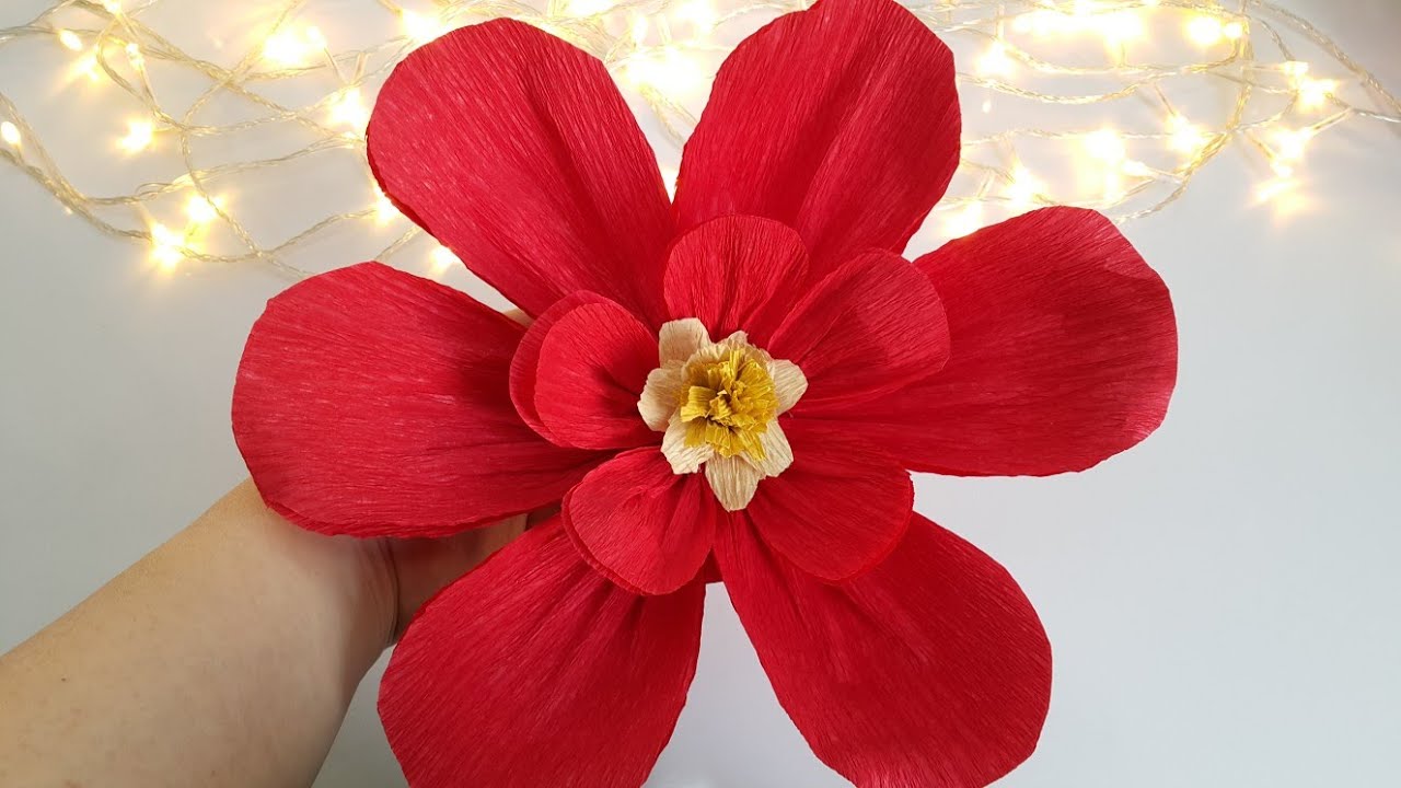 DIY Crepe Paper Flower | Easy Paper Flower Tutorial🌺🪷