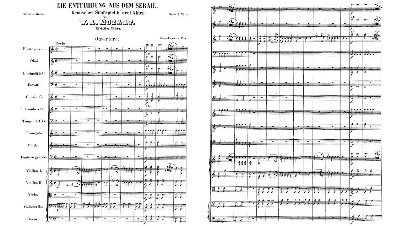 W.A. Mozart - Die Entführung aus dem Serail, K. 384 (Audio + Full Score)