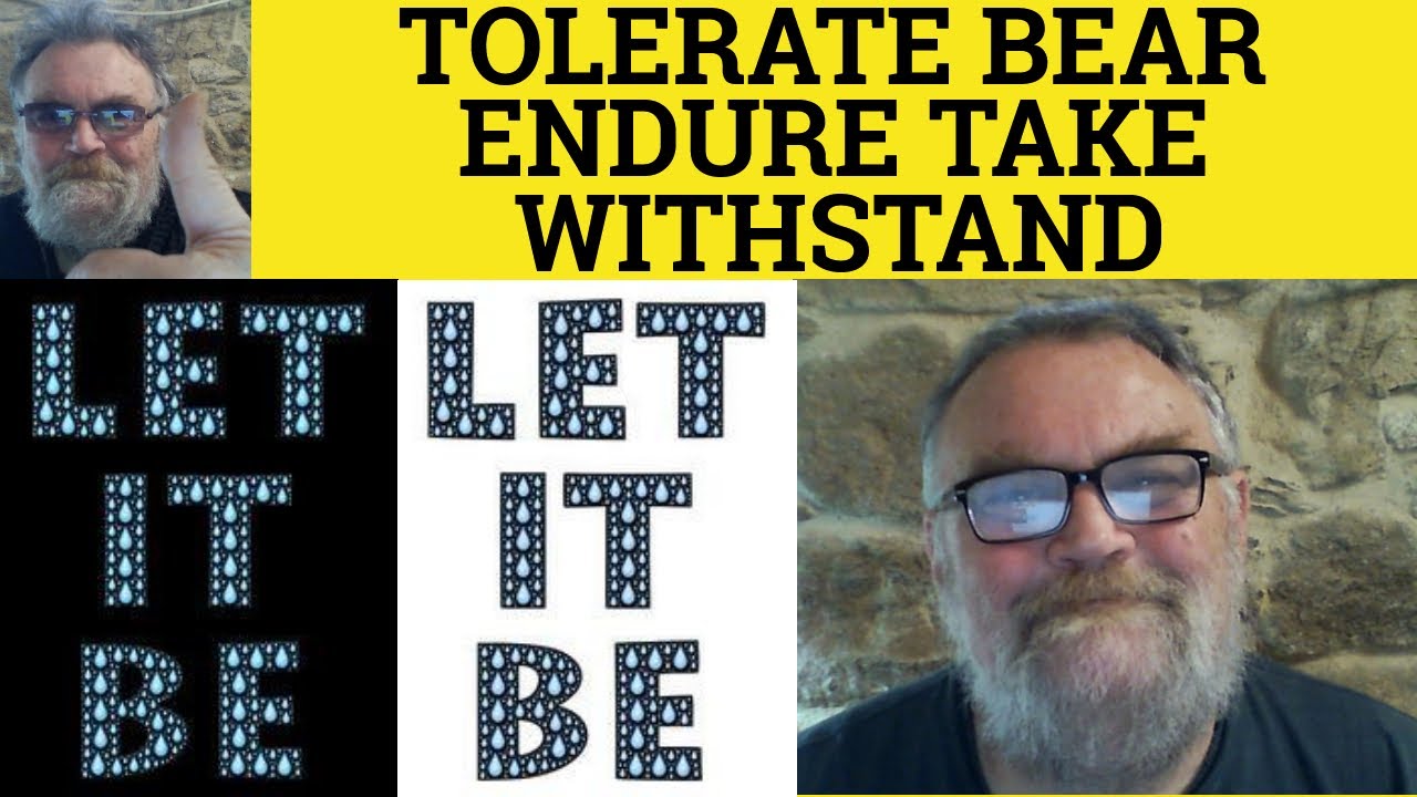 🔵 Tolerate Endure Bear Withstand Take - Endure Meaning - Withstand Examples - Tolerate Bear Take