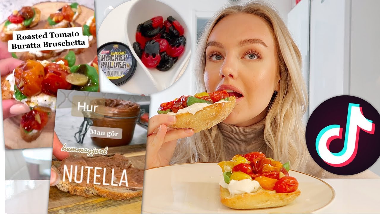 TESTAR RECEPT FRÅN TIKTOK! (Egen nutella GODASTE mackan mm.)