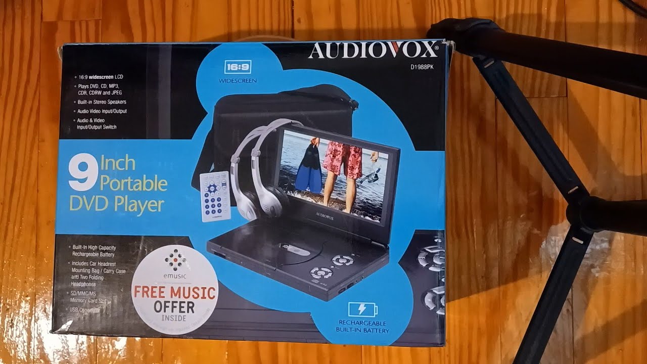 UNBOXING AUDIOVOX 9 INCH PORTABLE DVD PLAYER GARAGE SALE FIND