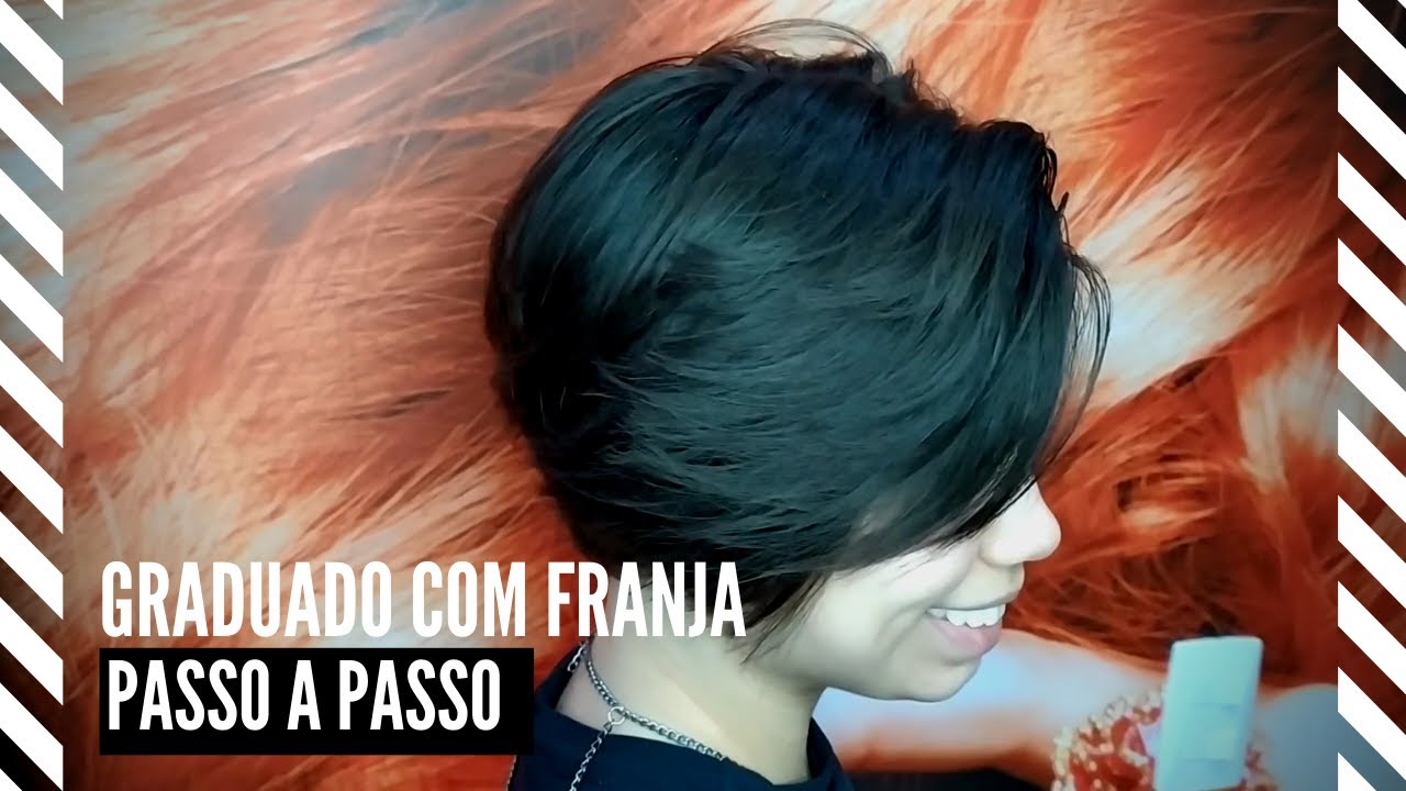 Corte CURTO Graduado com FRANJA | Corte Moderno | Passo a Passo | Zina Ribeiro