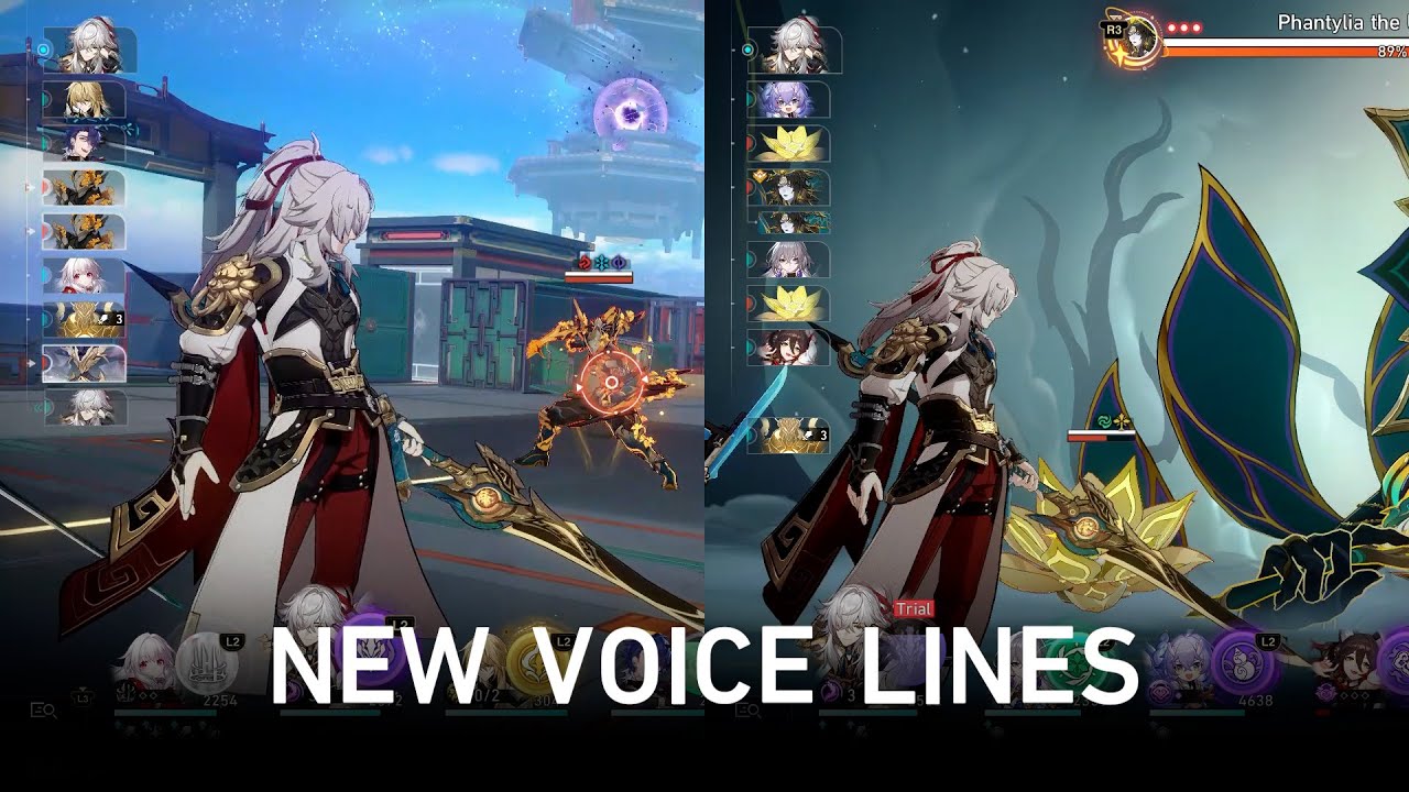 Jing Yuan has different voice lines when battle with Phantylia