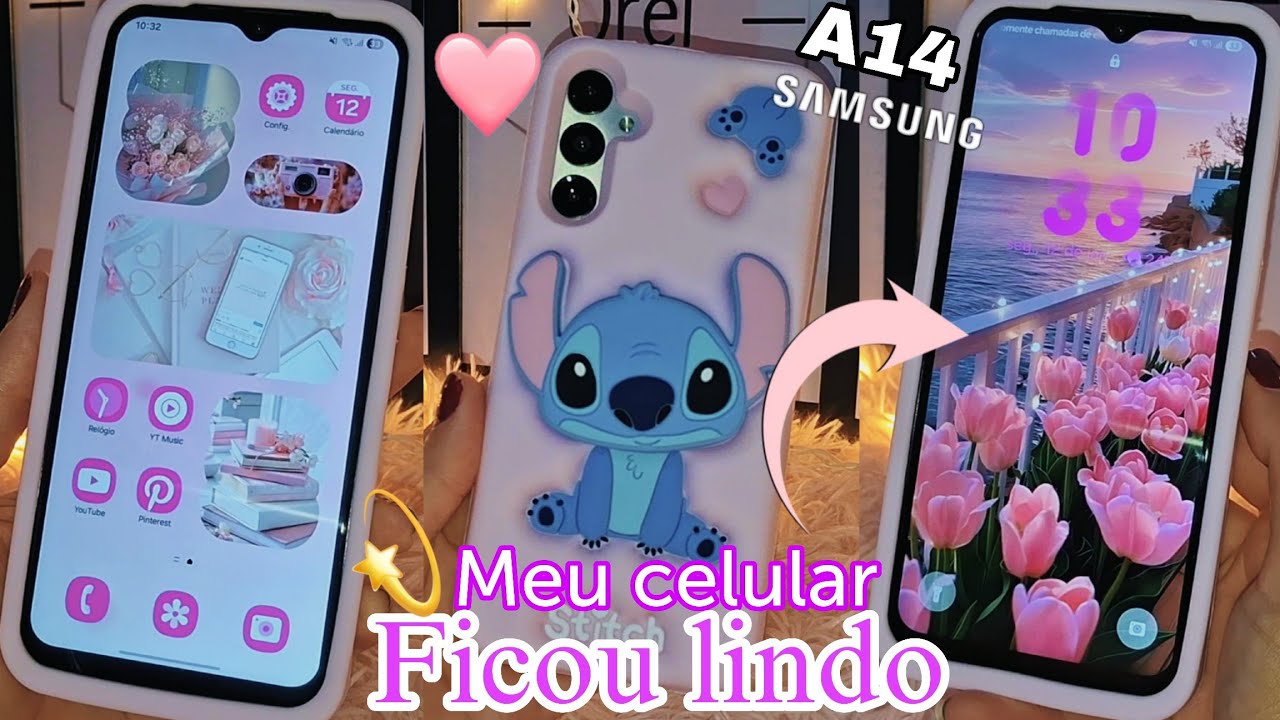 Como personalizar o seu Samsung rápido e fácil | Samsung A14 perso rosa Aesthetic 💗