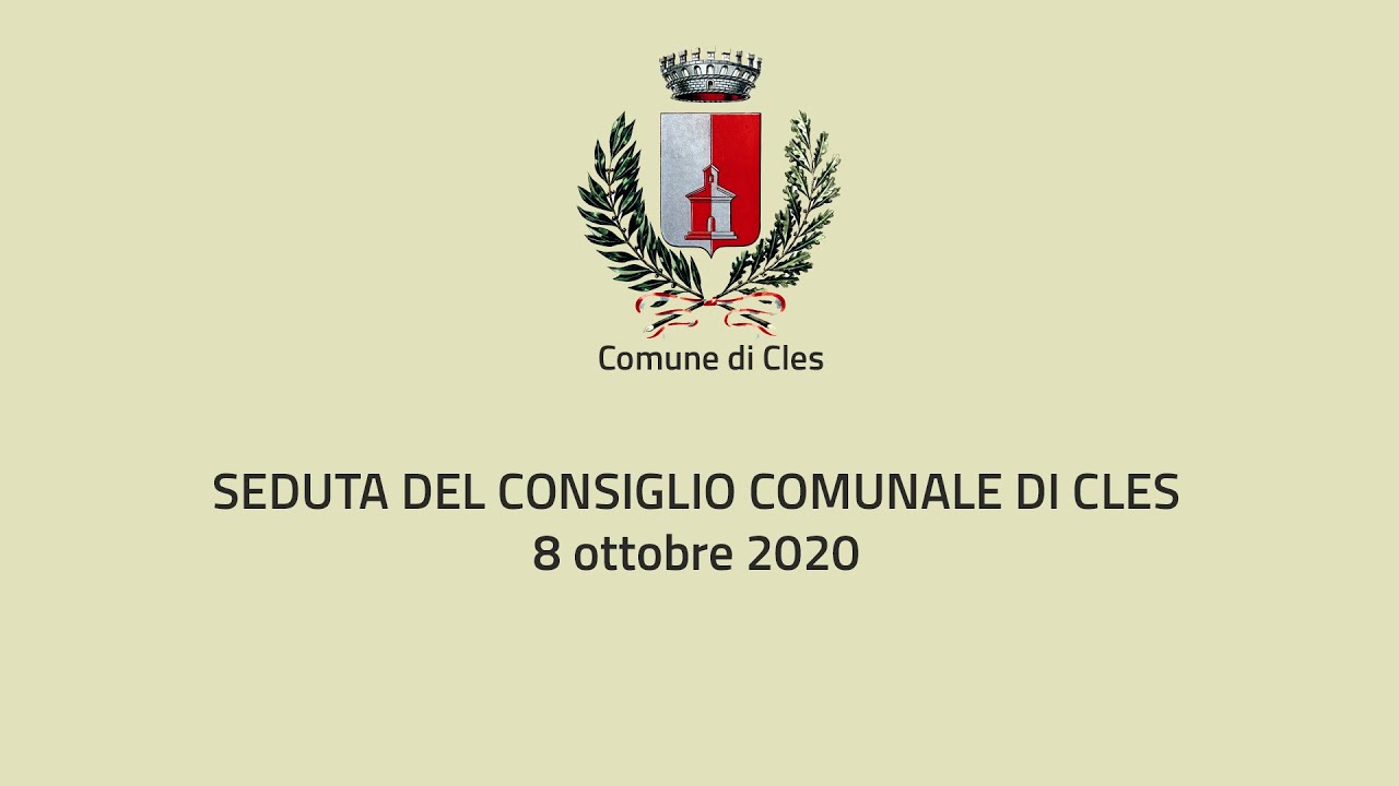 Seduta del Consiglio Comunale di Cles - 8 ottobre 2020