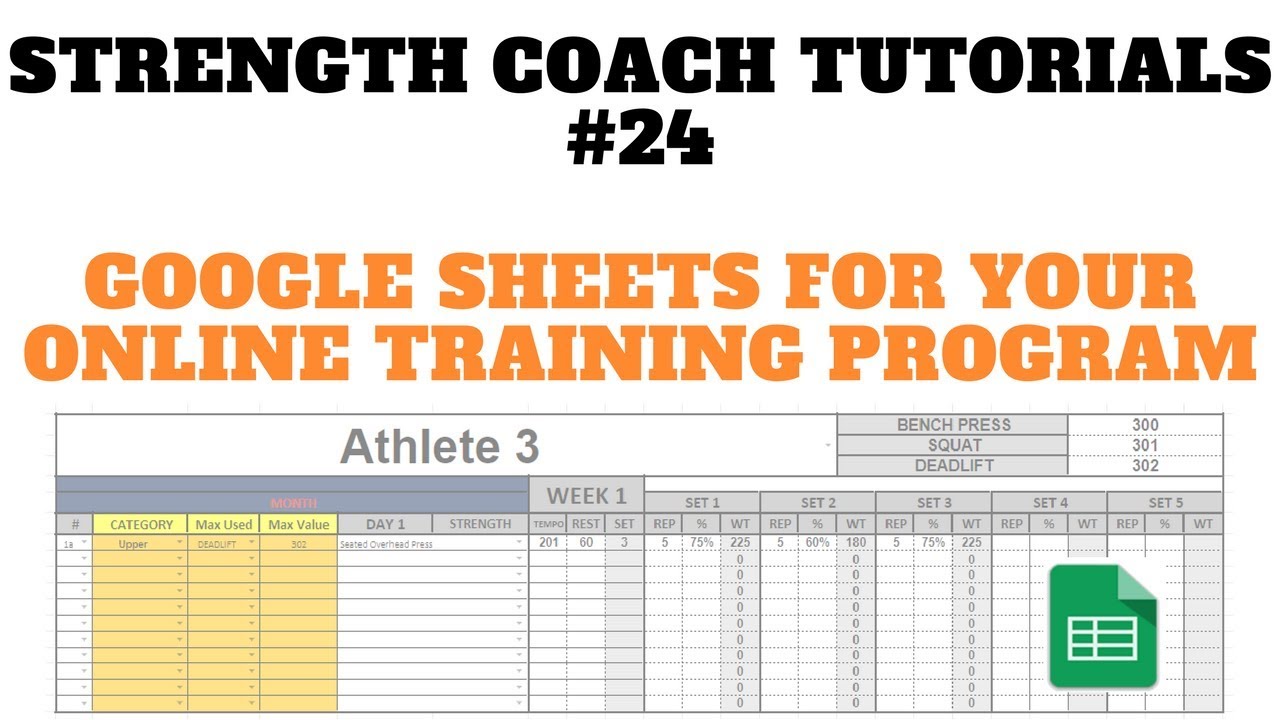 Create a Training Program With Google Sheets | DSMStrength | Strength Coach Tutorials #24