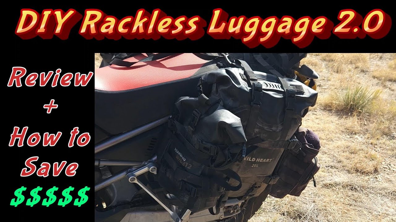 DIY Rackless Luggage 2.0 Review. How to save hundreds on adventure motorcycle luggage.