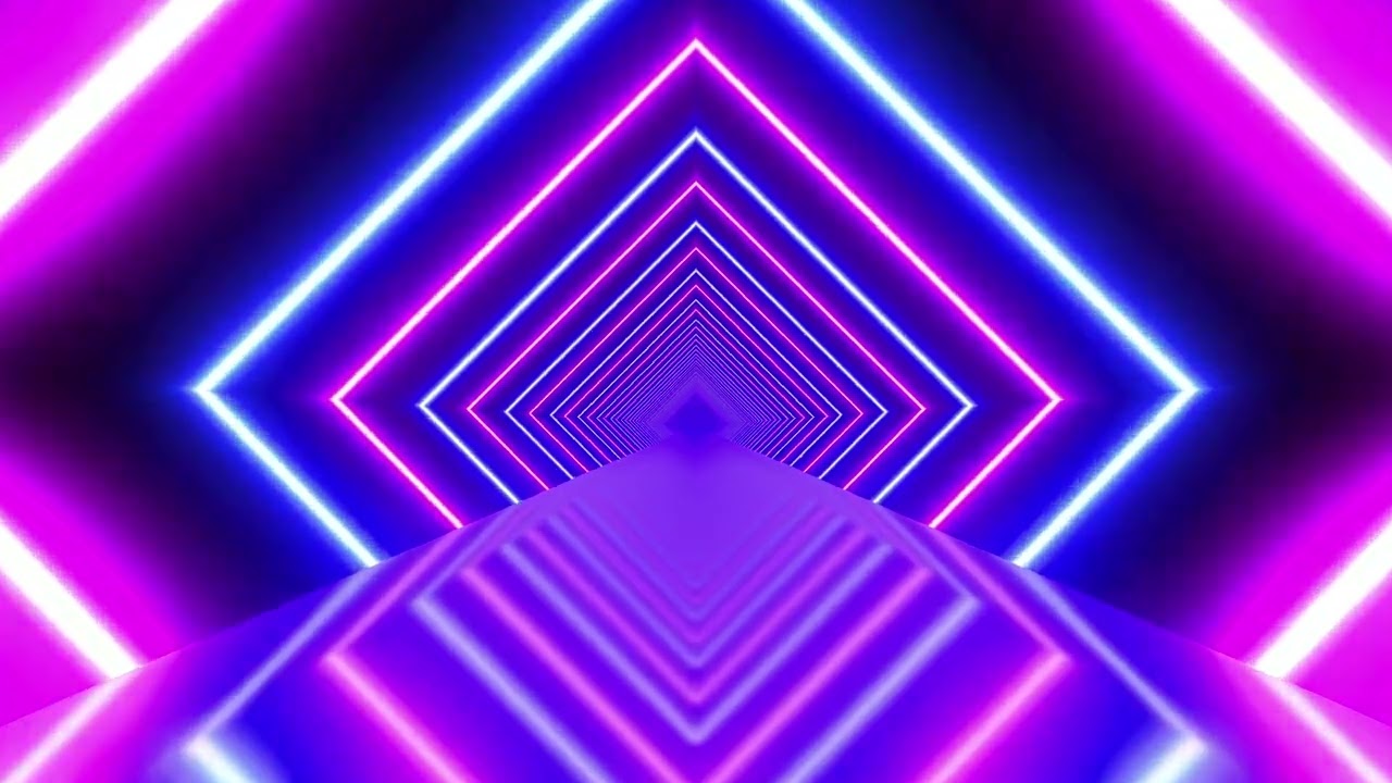 Neon Light Fast Moving Tunnel Neon Glow Free Motion Graphics Background Video Loop 2