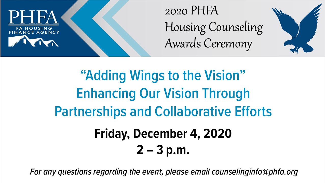 PHFA 2020 Housing Counseling Awards Ceremony - VIRTUAL!
