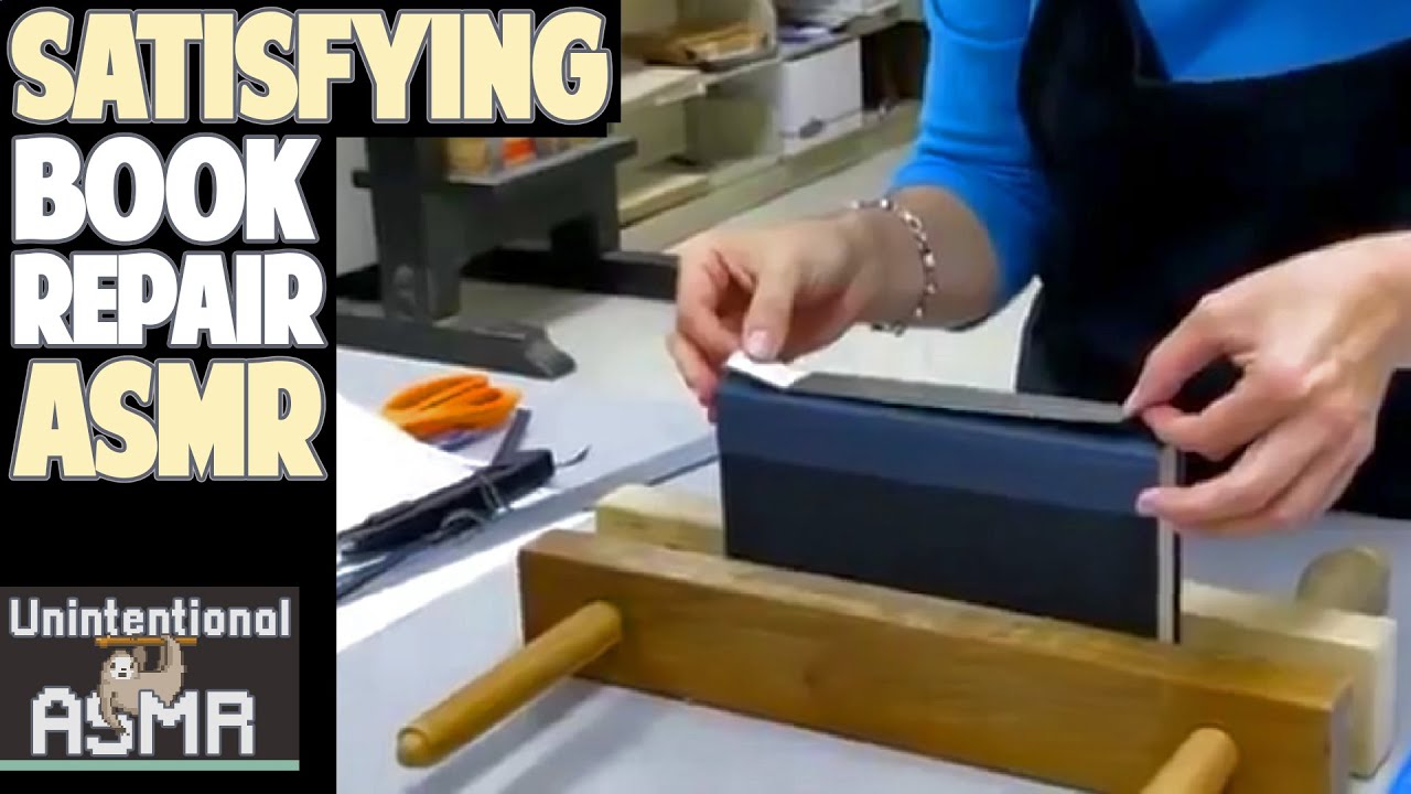Unintentional ASMR 🛠️📘 Satisfying Book Repair | Cutting & TONS of triggers (Compilation)