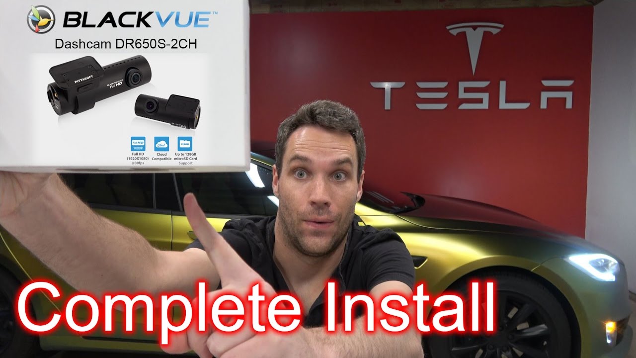 Установка видеорегистратора Tesla Model S 100D 2017 года. Blackvue DR650S-2CH