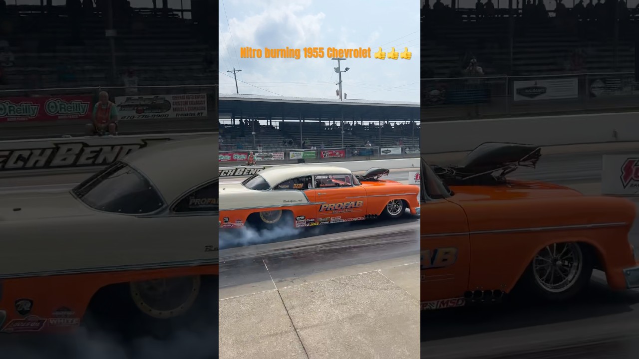NHRA nostalgia nationals 2025. Let&rsquo;s take a look at this amazing nitro burning blown 55 Chevy.#nhra