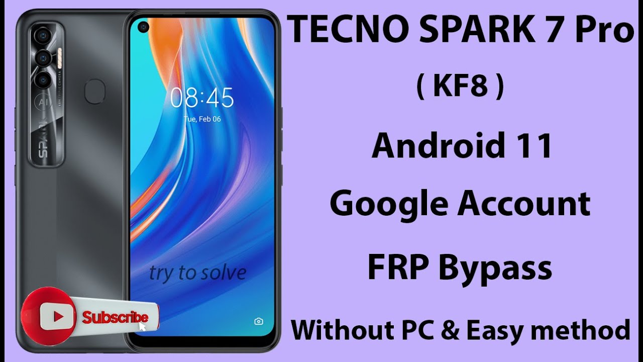 TECNO SPARK 7 Pro ( KF8 ) Android 11 FRP Bypass Without pc.