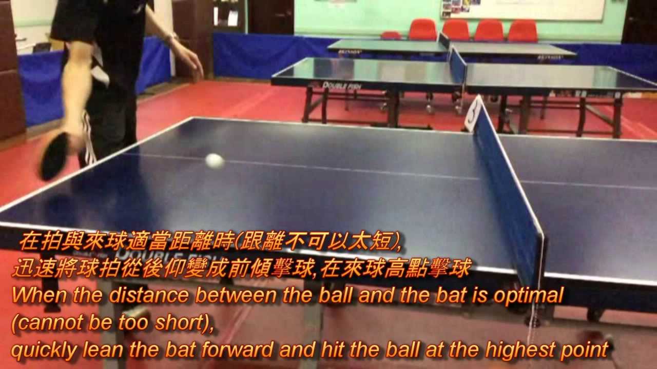 Slow motion table tennis demo:Forehand Flick 慢鏡示範,正手挑下旋球