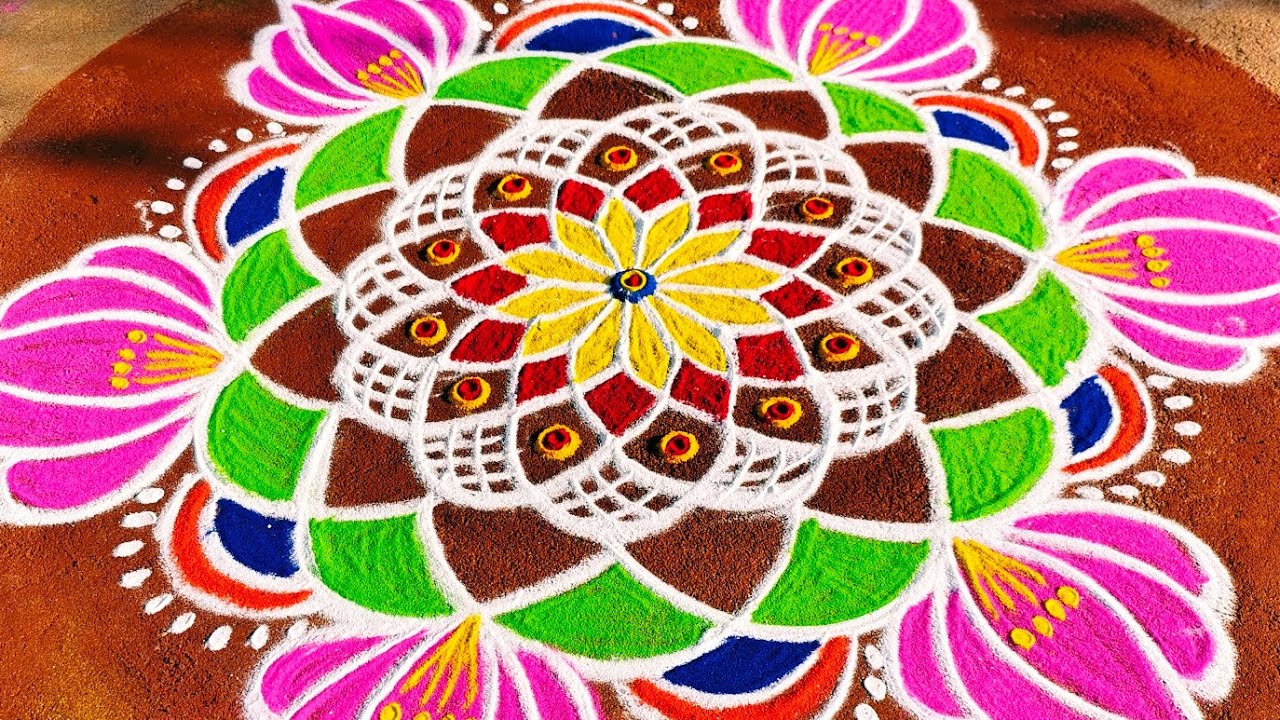 Simple Rangoli designs for beginners 