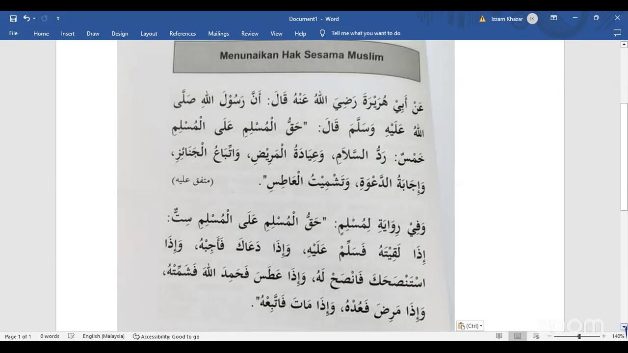 Hadis kelima belas - Bacaan 40 Hadis Akhlak Mulia