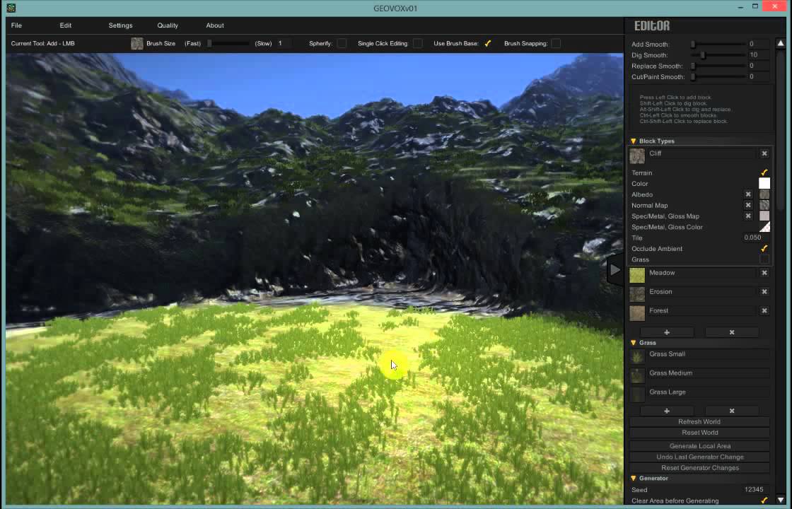 Geovox Terrain Flattening
