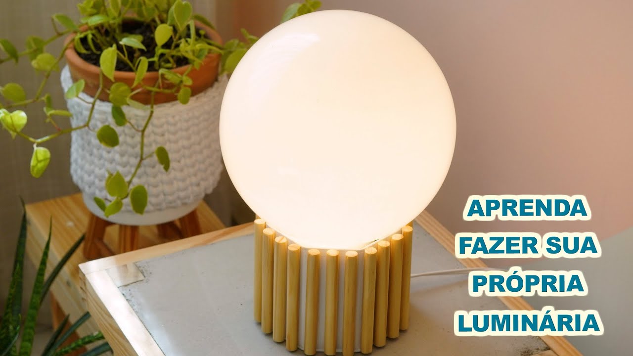 COMO FAZER UMA LUMINÁRIA DE MESA USANDO UM GLOBO DE VIDRO E UMA LATA