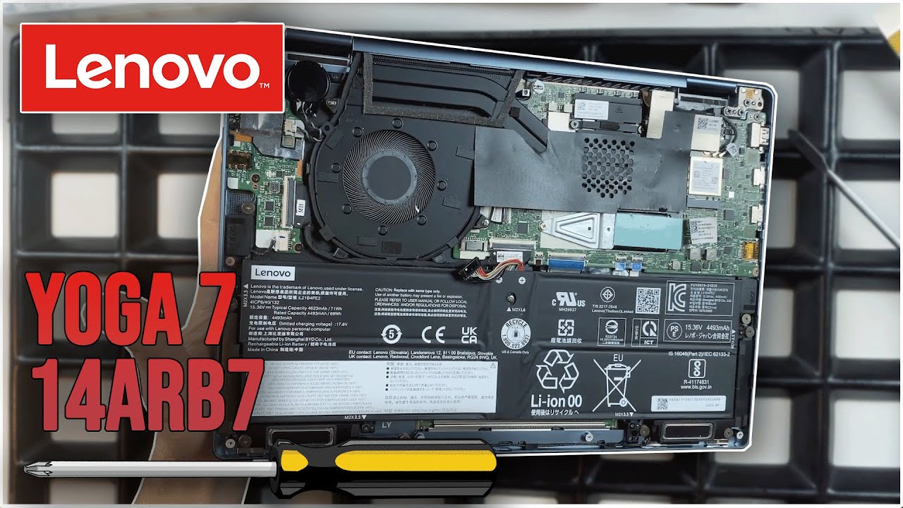 Lenovo Yoga 7 14ARB7 von Innen - RAM, SSD, Akku, Lüfter wechseln